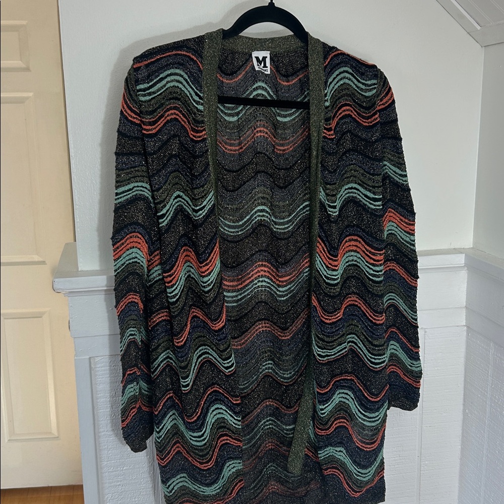 M Missoni Chevron Open Cardigan Designer Sweater size 42, like new condition - Picture 3 of 9